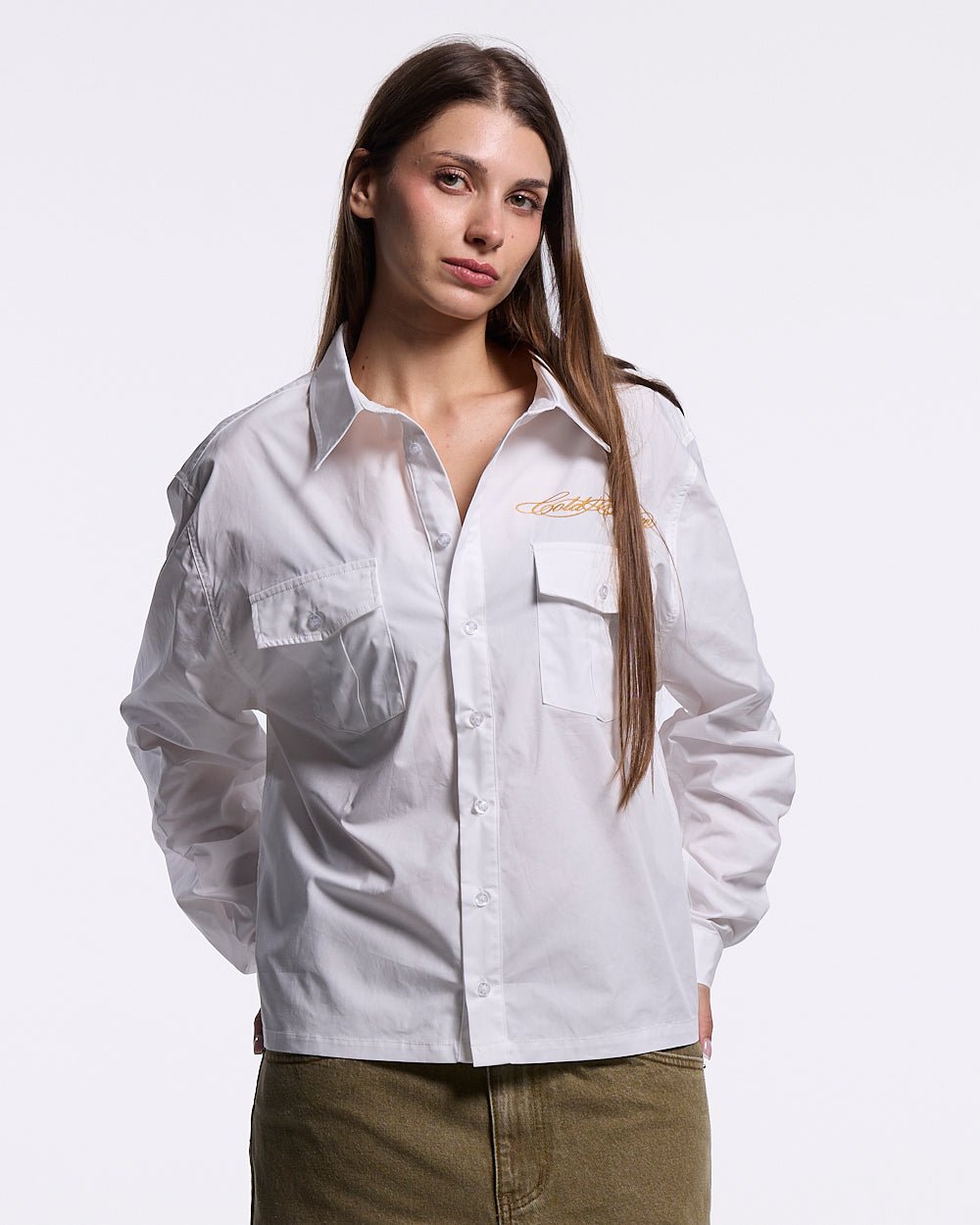 GLYPH LONGSLEEVE SHIRT WHITE - Cold Culture #woman
