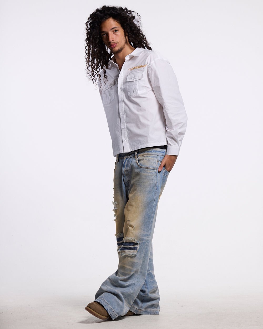 GLYPH LONGSLEEVE SHIRT WHITE - Cold Culture #man