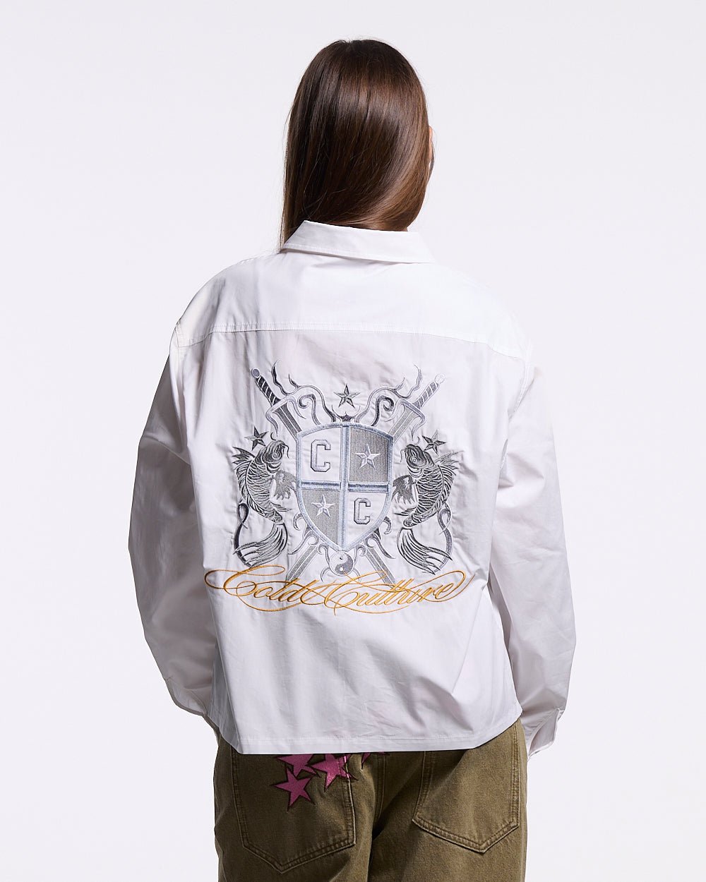 GLYPH LONGSLEEVE SHIRT WHITE - Cold Culture #woman