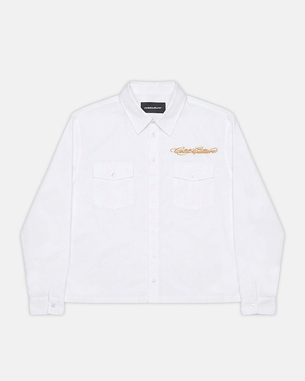 GLYPH LONGSLEEVE SHIRT WHITE - Cold Culture #packshot