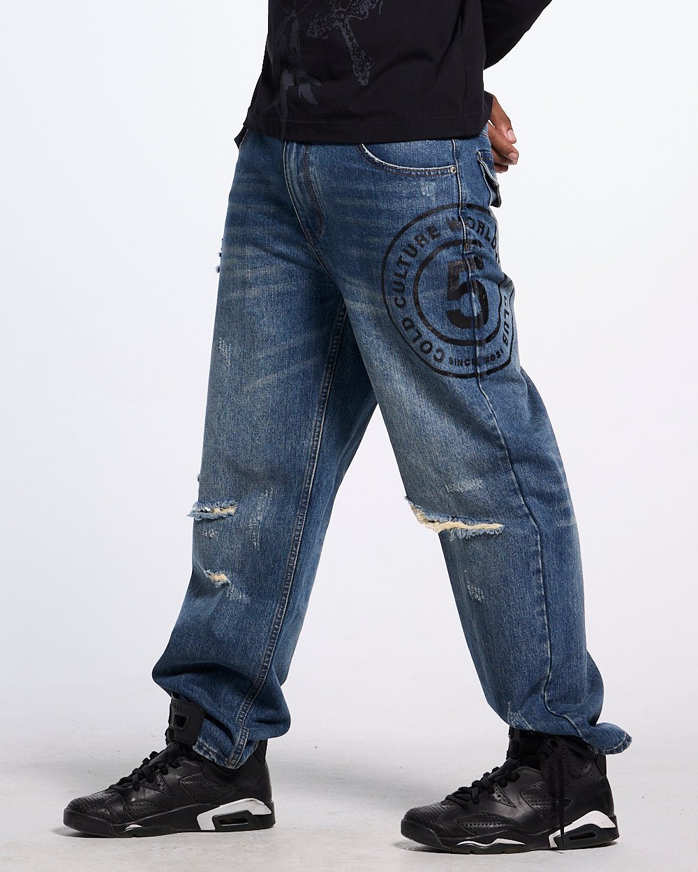 GRUNGE V1 PANTS DARK BLUE - Cold Culture