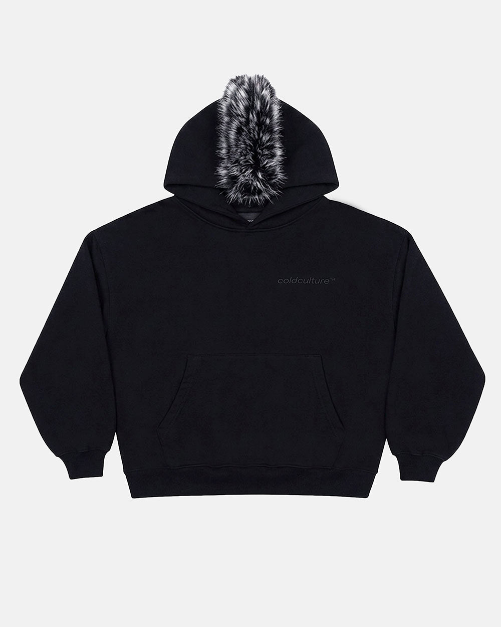 HAIRY HOODIE BLACK - Cold Culture #packshot