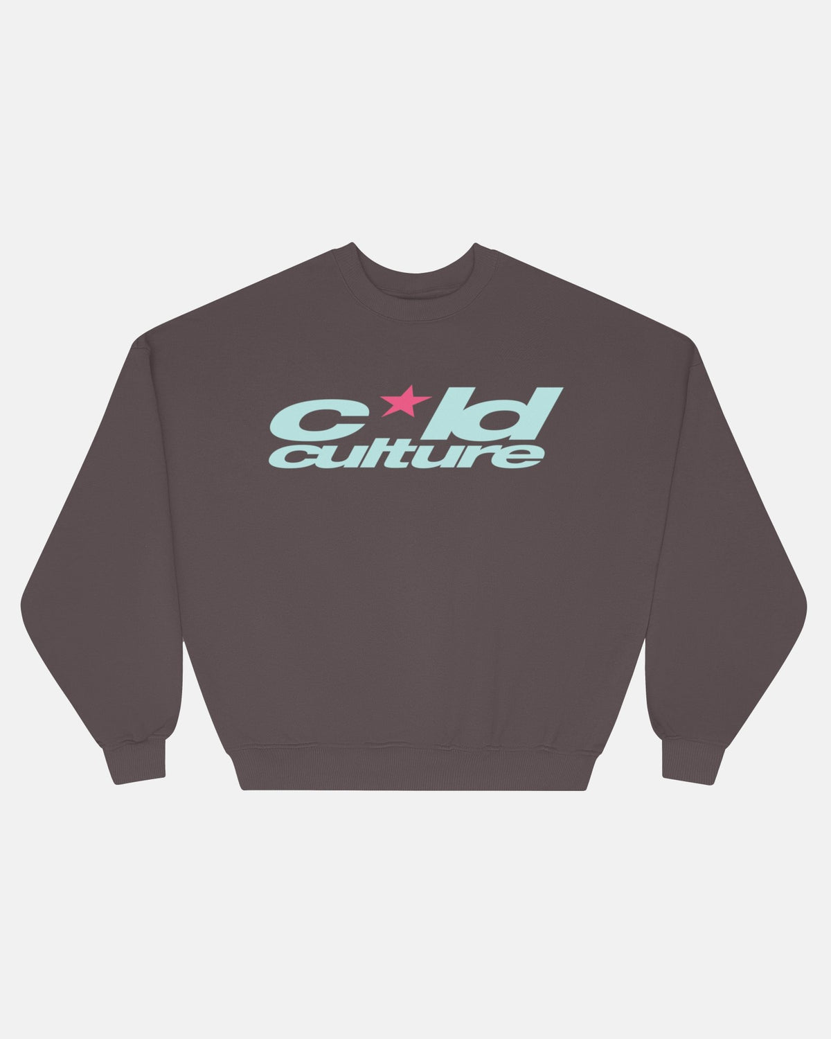 HARPER CREWNECK PURPLE AND BABY BLUE - purple logo print crewneck sweatshirt, front view - Cold Culture #packshot