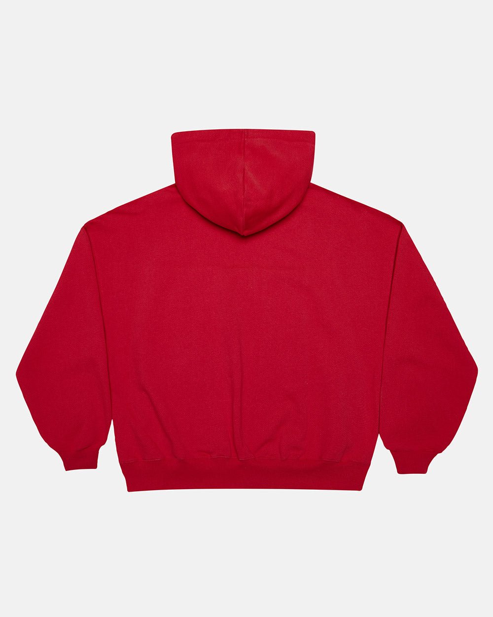 HARPER HOODIE OFF RED - red graphic print hoodie, back view - Cold Culture #packshot
