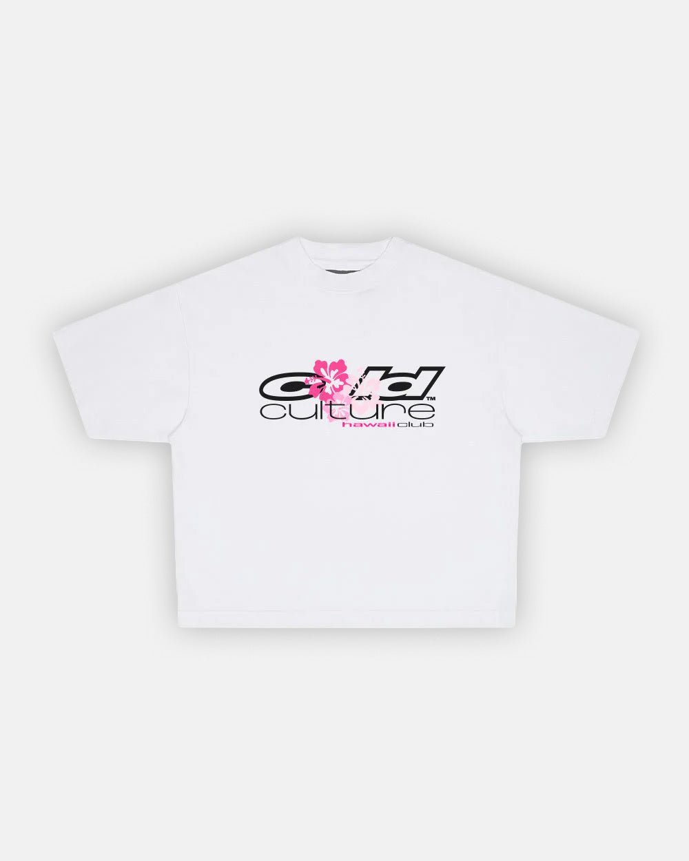 HAWAII CLUB TEE WHITE - white graphic print tee, front view - Cold Culture #packshot
