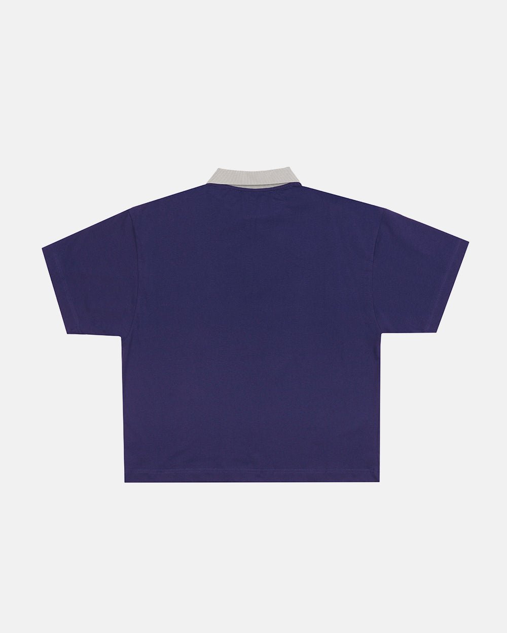 HEAT GYM POLO NAVY - navy zip polo shirt, back view - Cold Culture #packshot