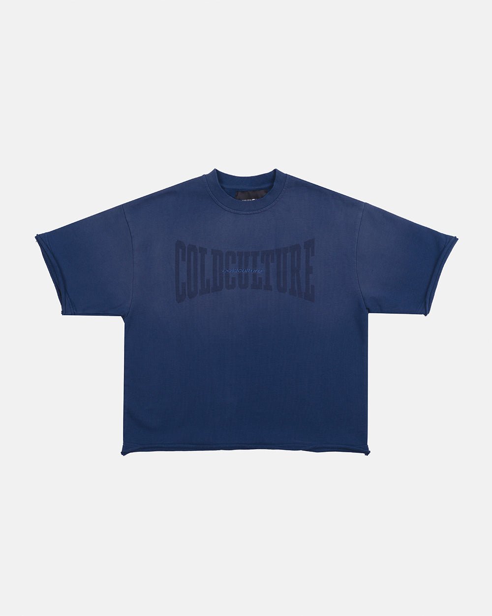 HIDE & SEEK TEE NAVY - navy oversized tee, front view - Cold Culture #packshot