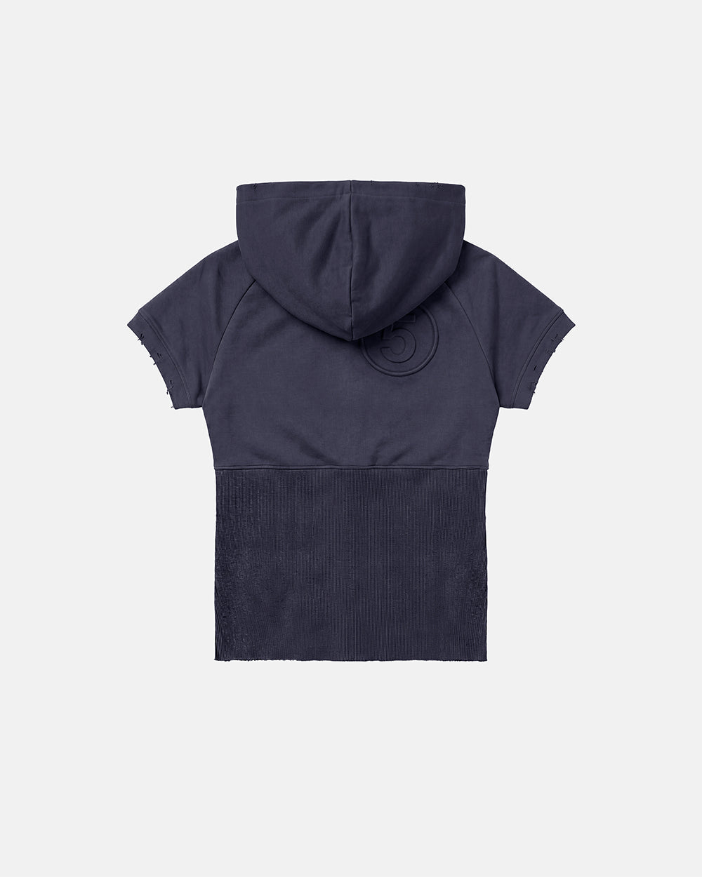HOODED BABY ZIP TEE DARK GREY - dark grey hooded zip tee, back view - Cold Culture #packshot