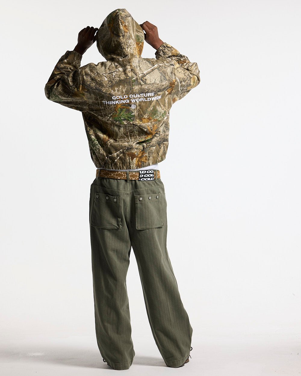 HOODED JACKET REALTREE - realtree camo hooded jacket, back view on male model - Cold Culture