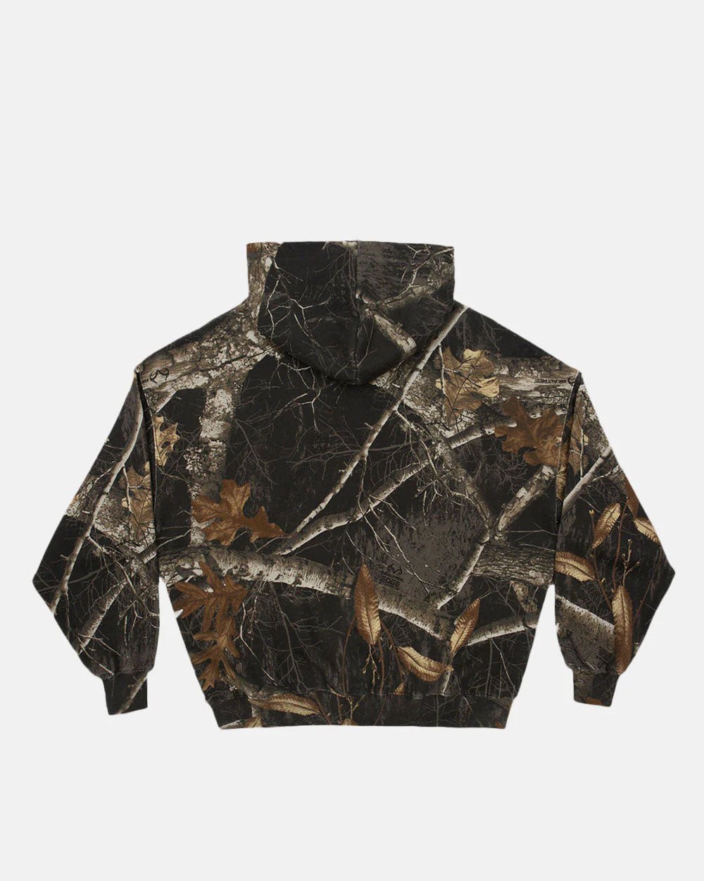 HOODIE REALTREE BLACK - black realtree camo hoodie, back view - Cold Culture #packshot