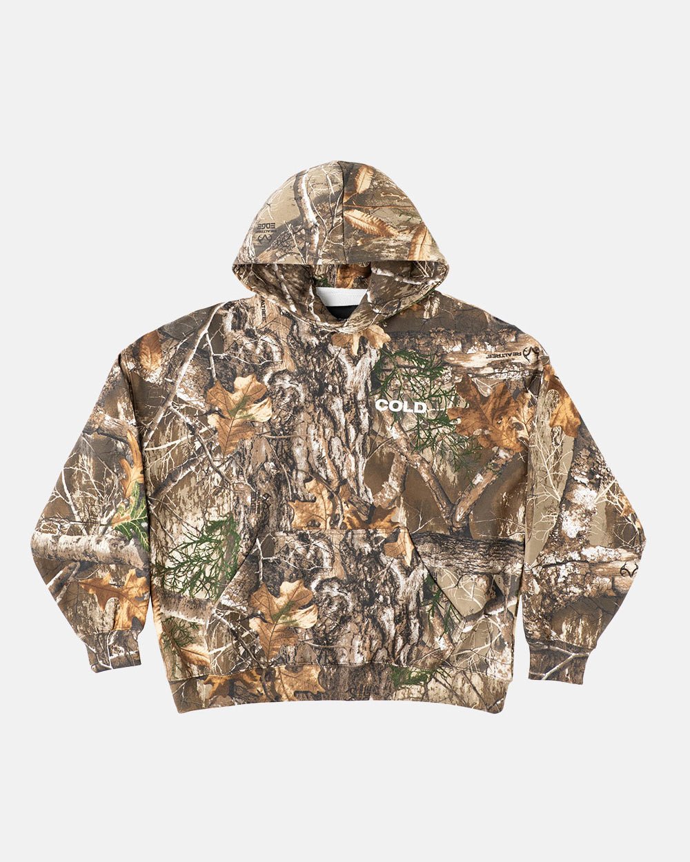 HOODIE REALTREE EDGE - camo oversized hoodie, front view - Cold Culture #packshot