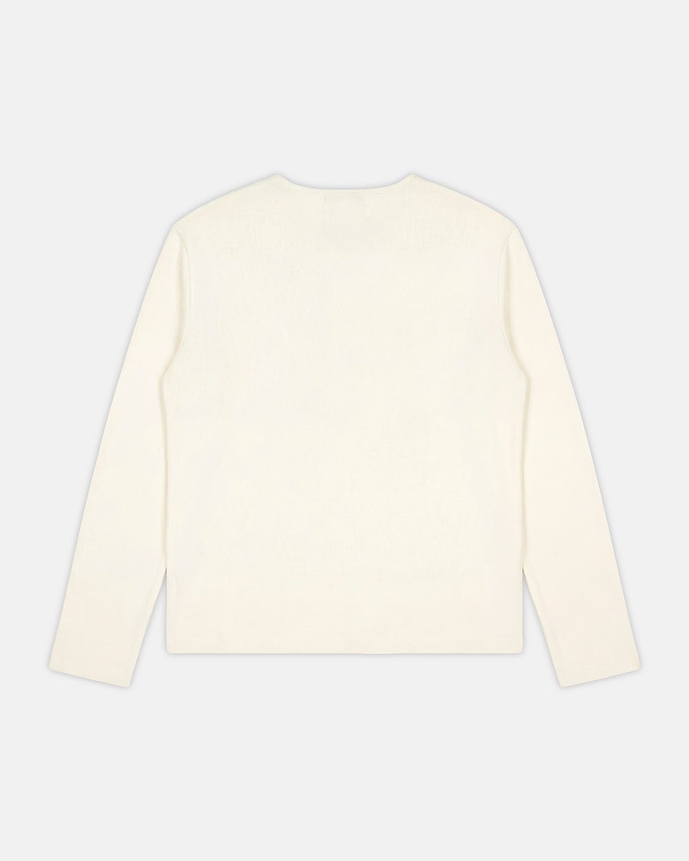 HOOK KNIT BEIGE - beige lace-up knit sweater, back view - Cold Culture #packshot