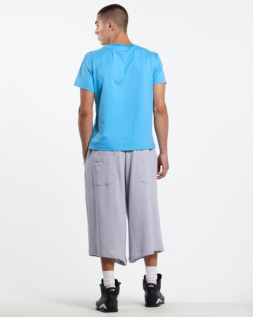 ICEY TEE BLUE - light blue graphic tee, back view on male model - Cold Culture #man