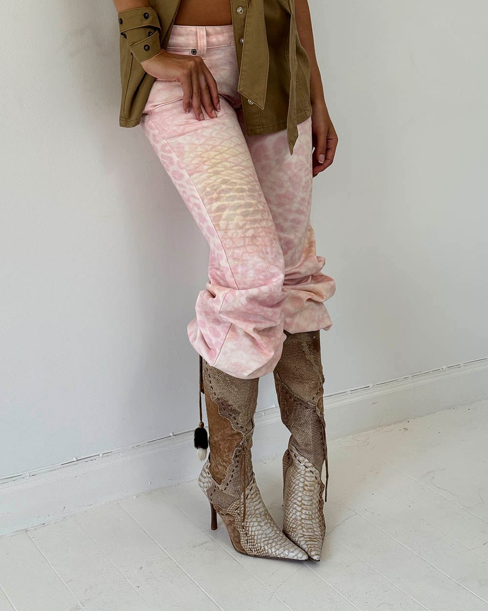 JAGUAR BOOTCUT PANTS PINK - Cold Culture