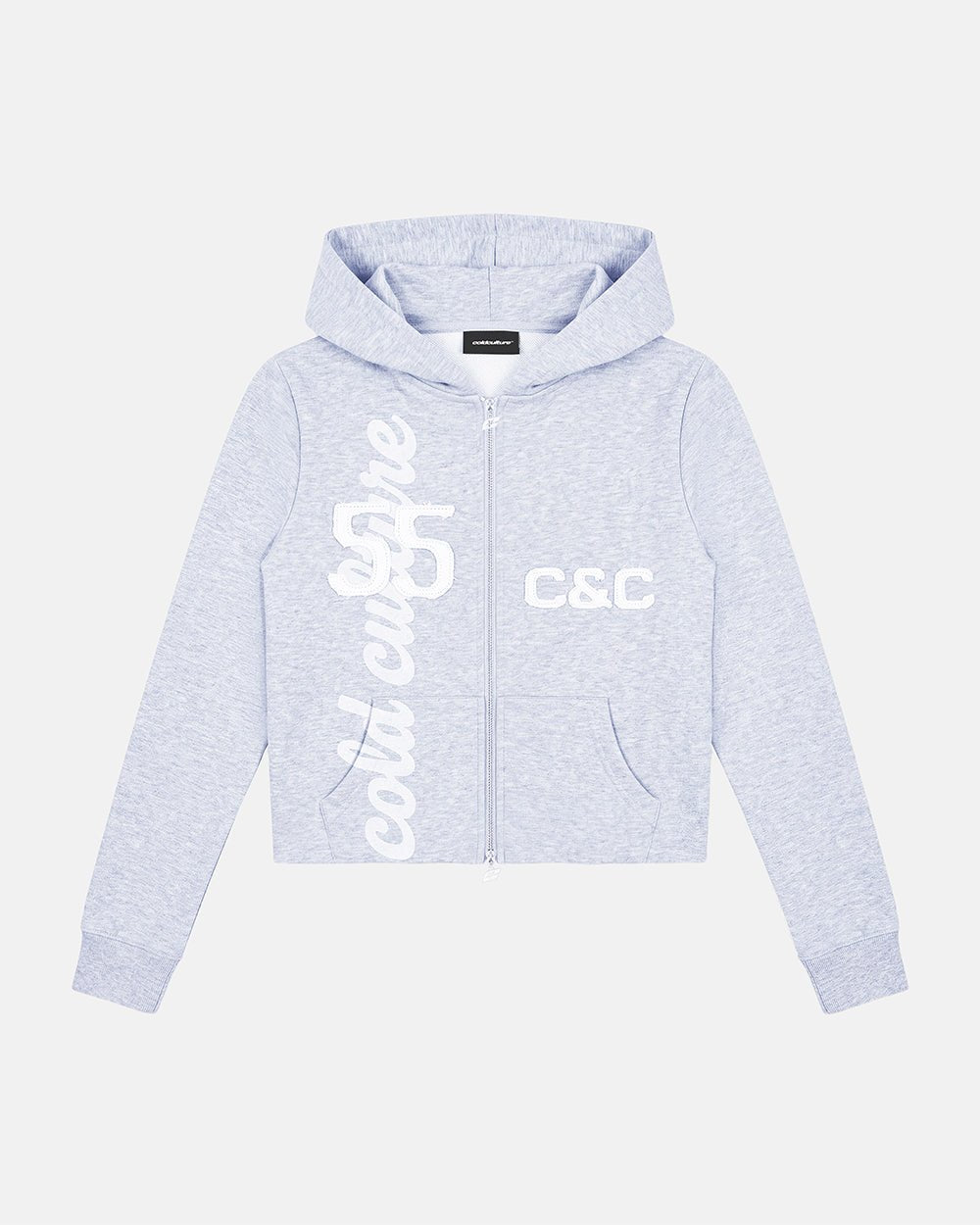 LACE ZIP HOODIE HEATHER GREY - DELAYED DELIVERY - Cold Culture #packshot