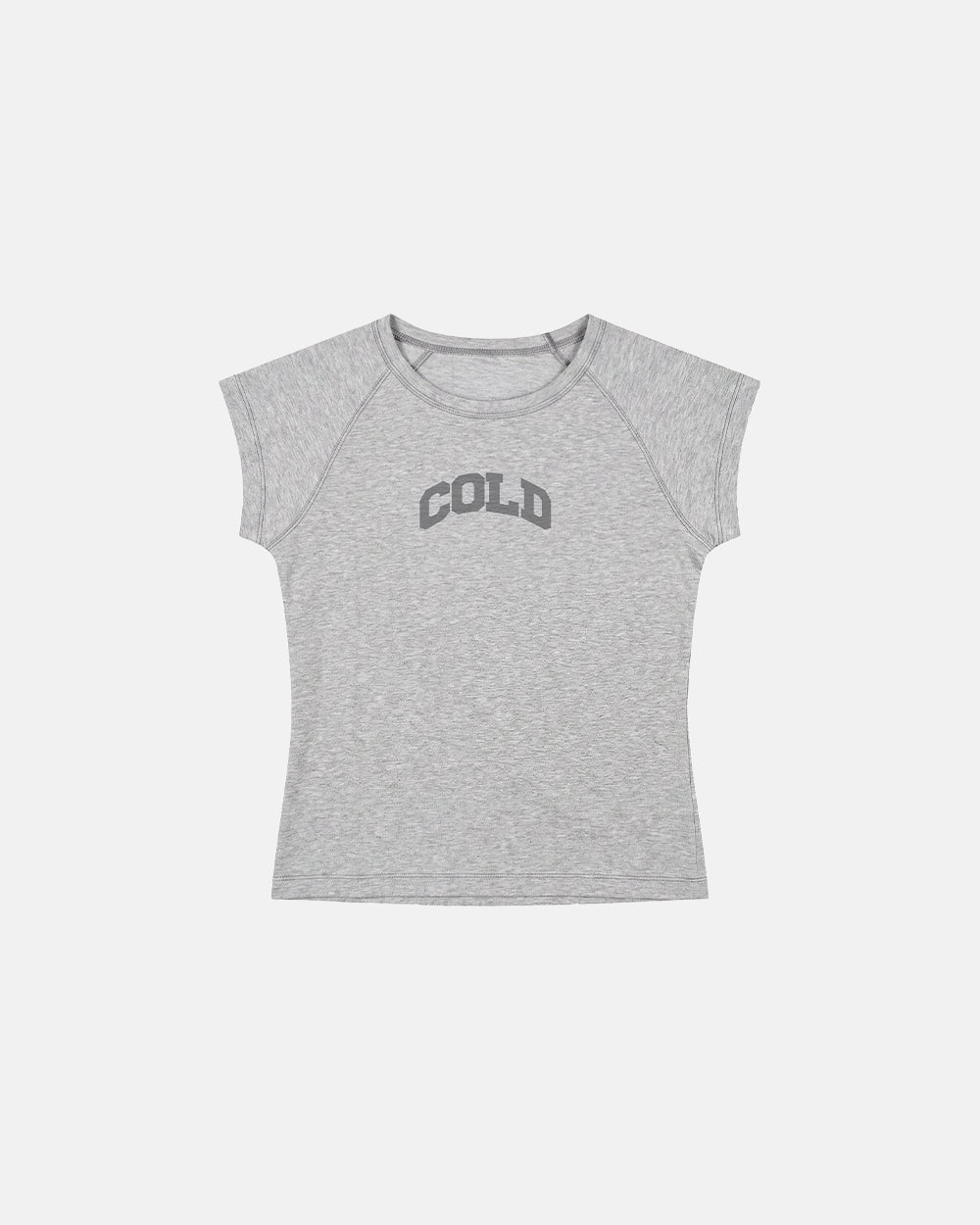 LITTLE BABY TEE HEATHER GREY - heather grey graphic baby tee, front view - Cold Culture #packshot