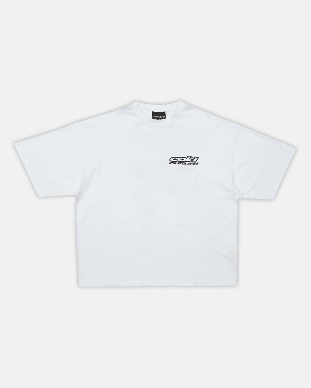 LOLLIPOP TEE WHITE - white oversized graphic tee, front view - Cold Culture #packshot