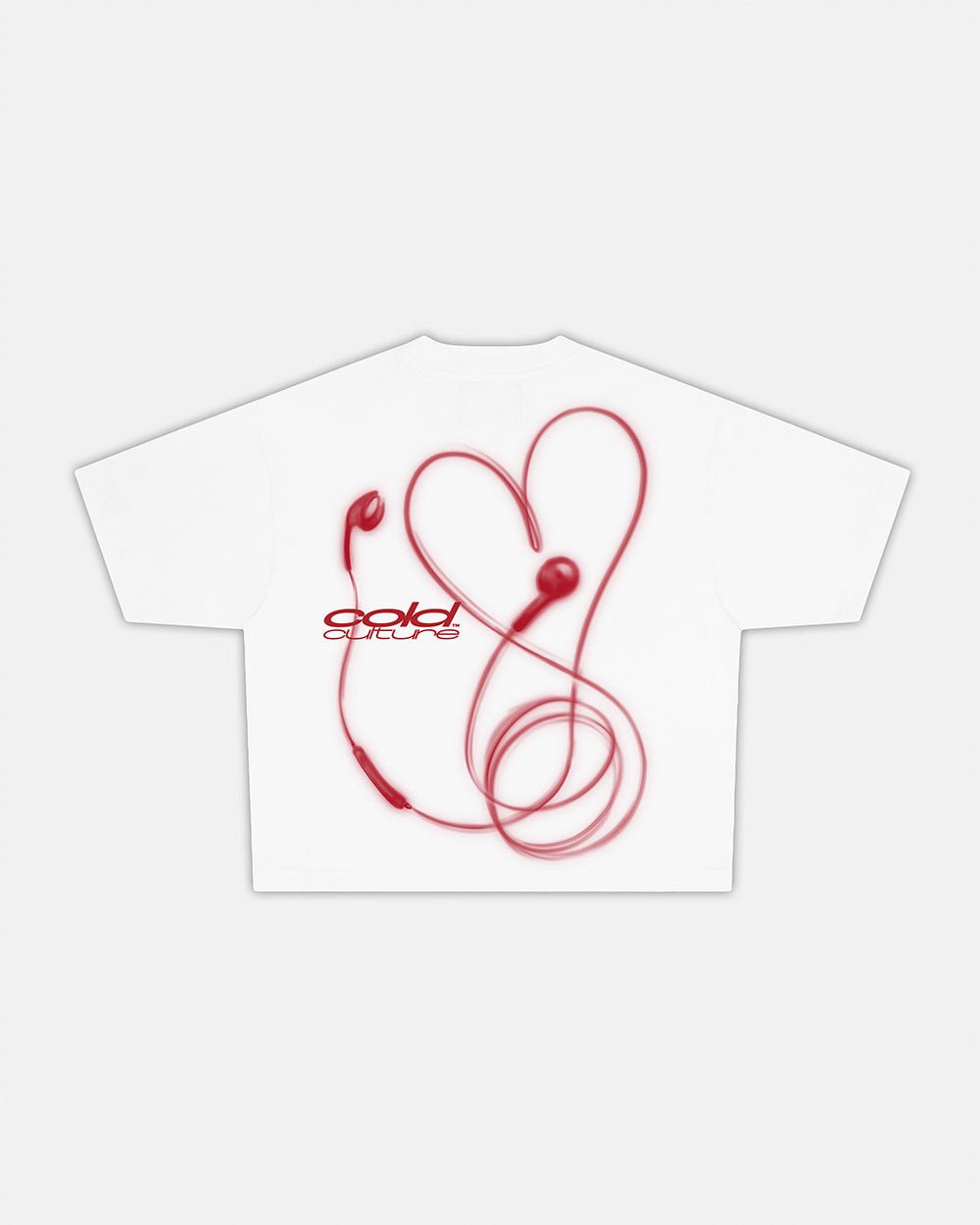 LOVEPODS TEE WHITE - white graphic print tee, back view - Cold Culture #packshot