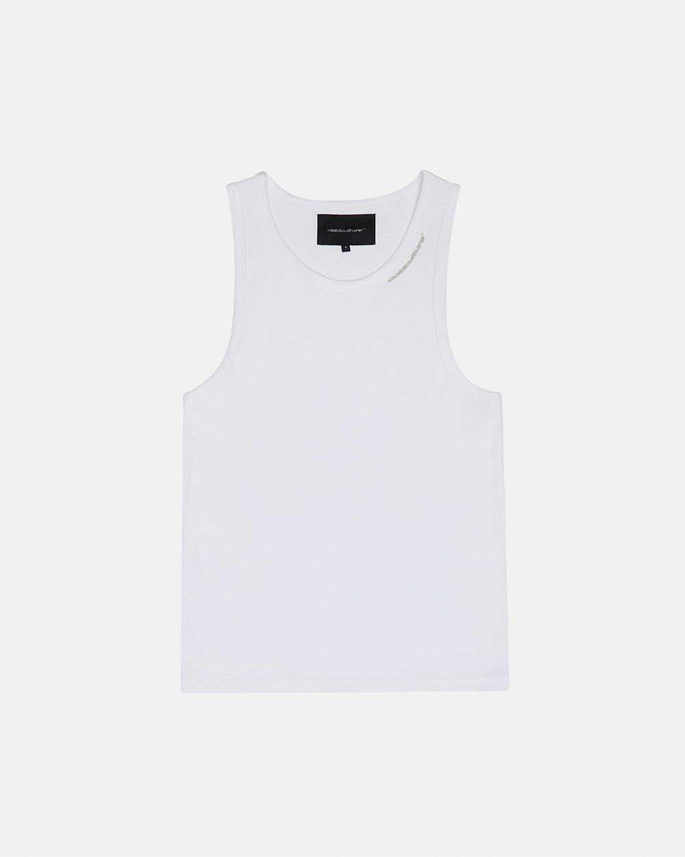 LOW KEY BASIC TANK TOP 2 PACK WHITE & BLACK - black and white ribbed tank tops, front view - Cold Culture #packshot
