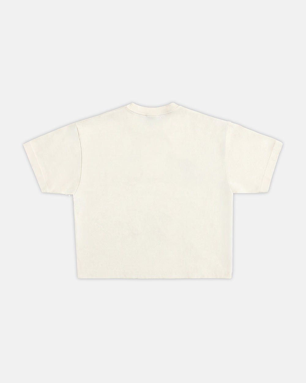 MONTANA TEE BEIGE - beige oversized tee, back view - Cold Culture #packshot