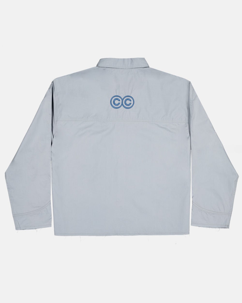 MONTMELO SHIRT GREY - grey long sleeve shirt, back view - Cold Culture #packshot