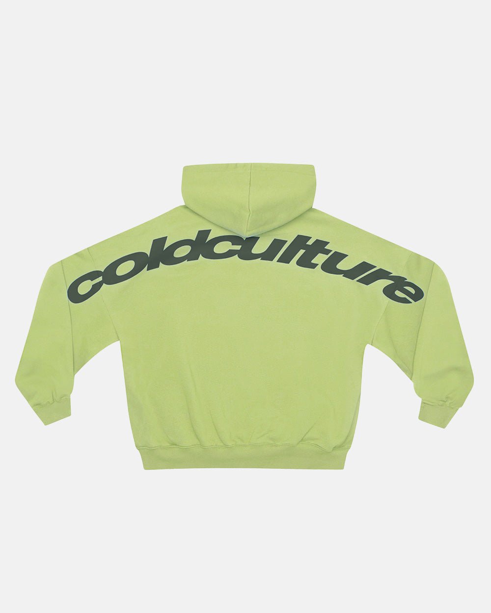 NEW CURVED ZIP HOODIE GREEN - COLD CULTURE #packshot