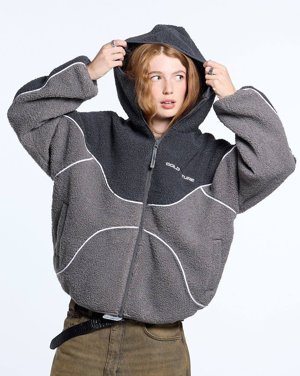 NO RISK FLEECE JACKET HEAVY GREY/DUST GREY - Cold Culture