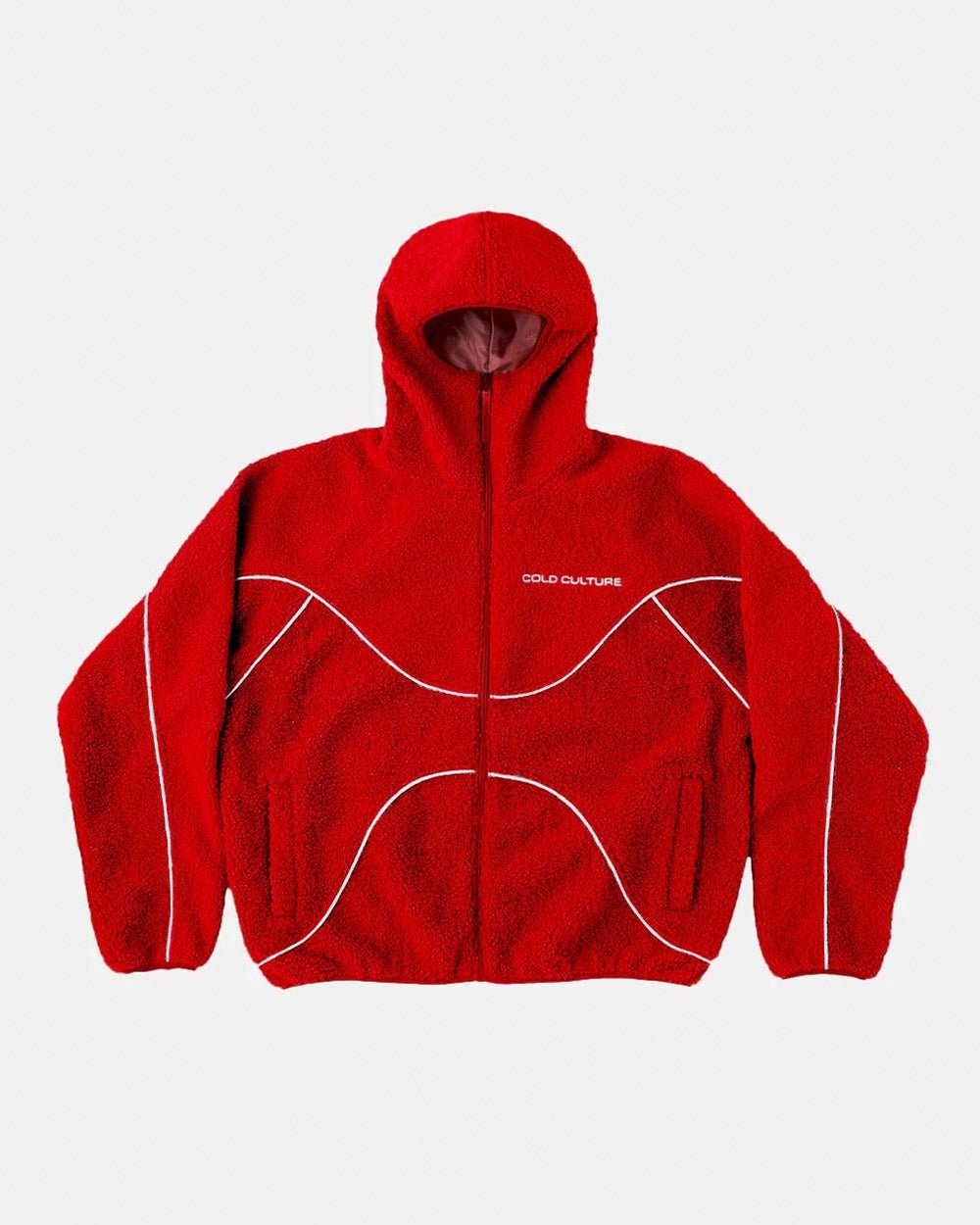 NO RISK FLEECE JACKET VIVID RED - Cold Culture