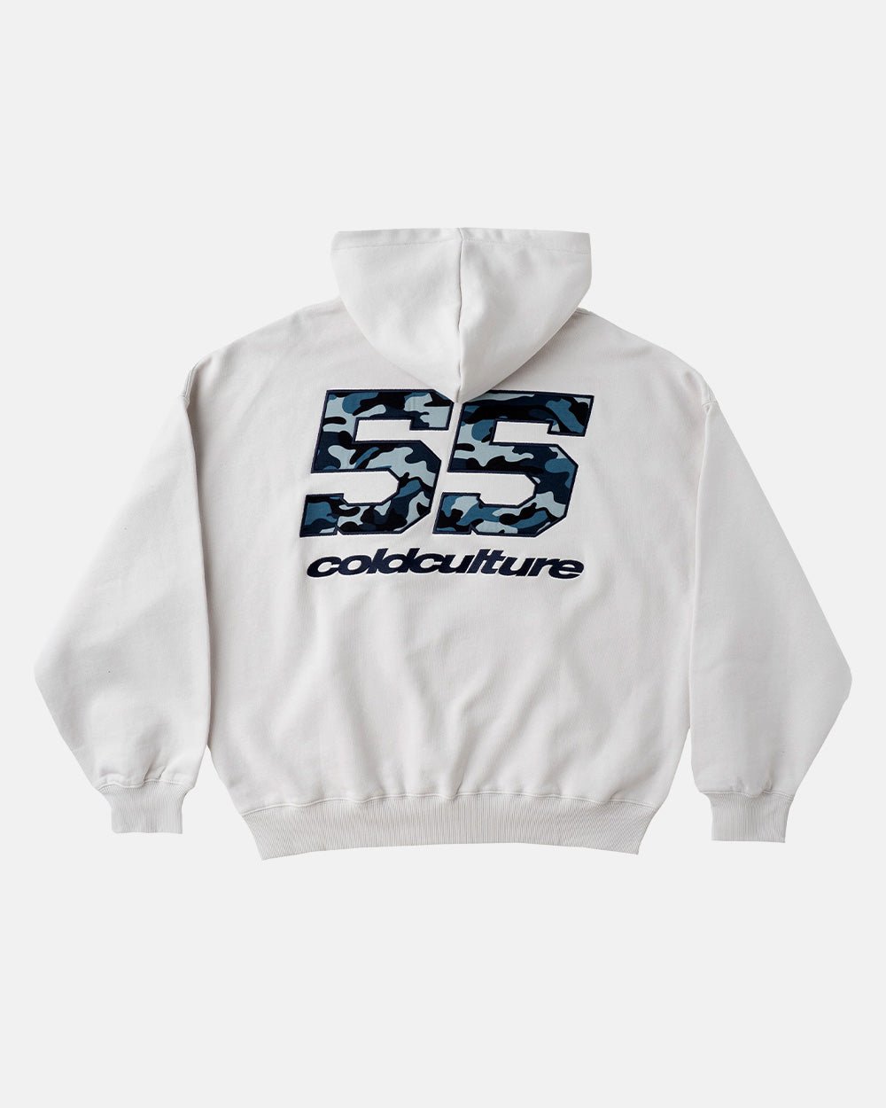 NOVA BEAR HOODIE GREYISH WHITE - off white graphic print hoodie, back view - Cold Culture #packshot