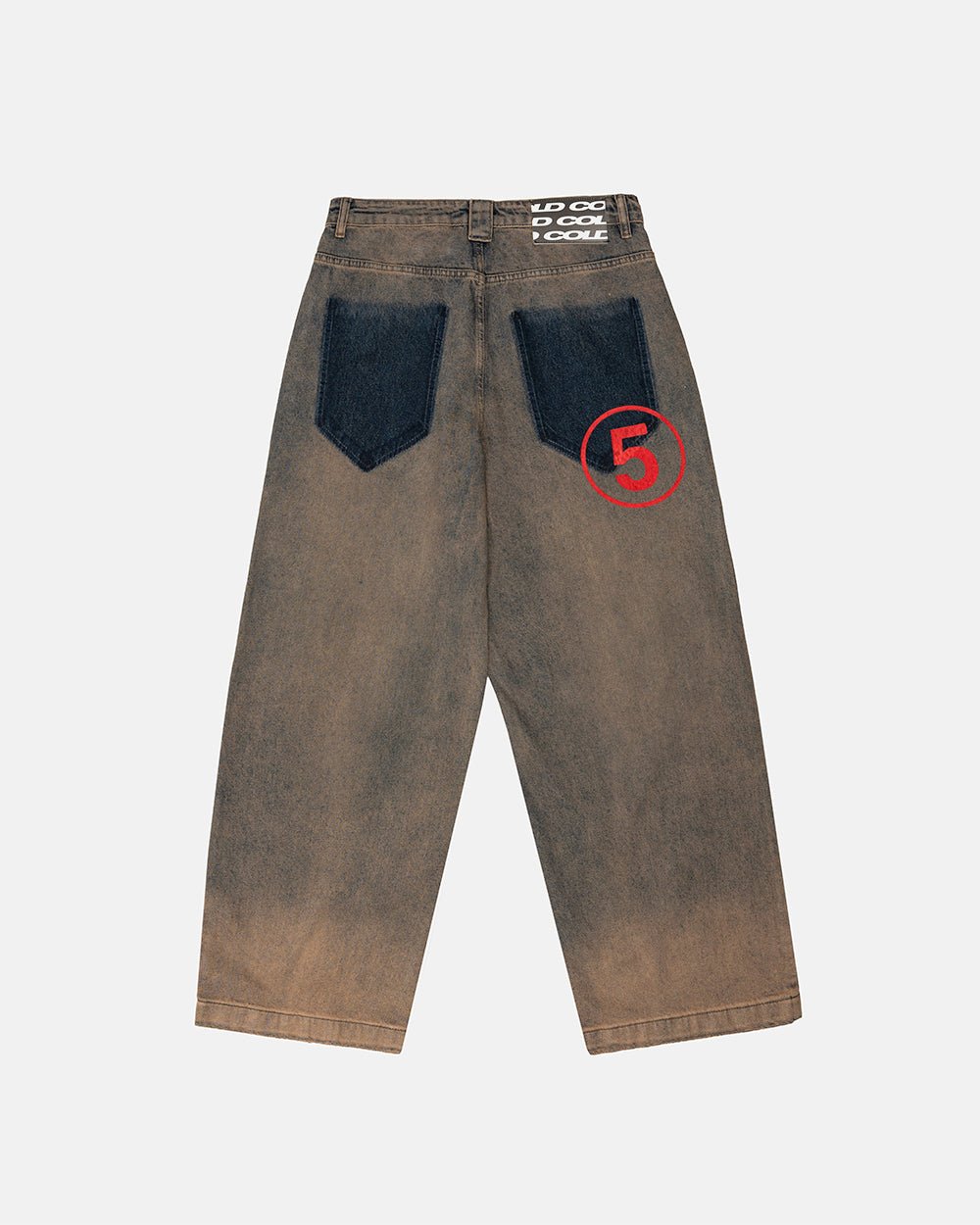 NUMBER 5 V3 DENIM PANTS DARK BLUE - dark blue washed denim pants, back view - Cold Culture #packshot