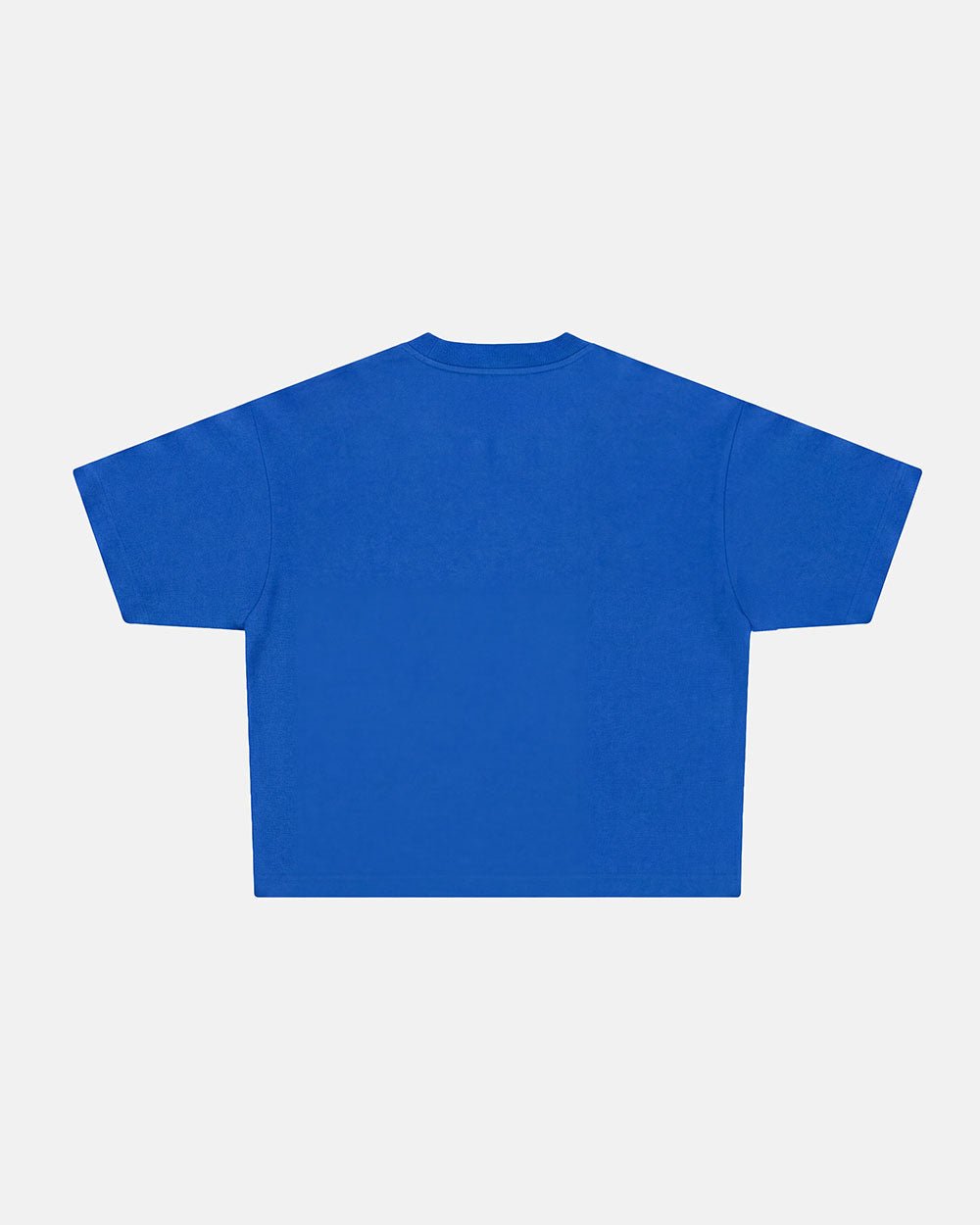 OOPS! TEE BLUE - blue graphic print tee, back view - Cold Culture #packshot