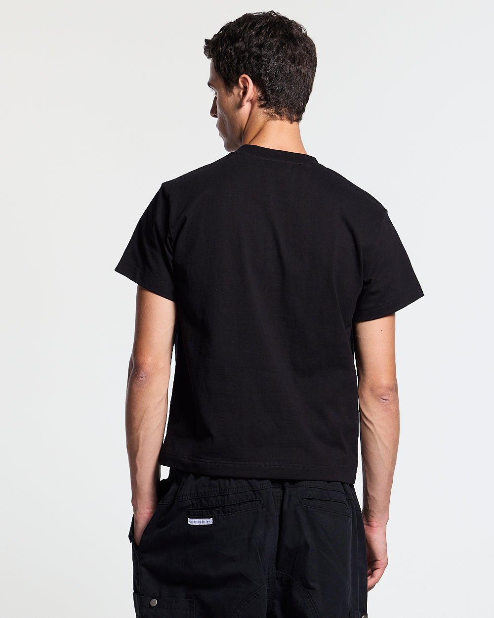 OPERA TEE BLACK - black horse print tee, back view on male model - Cold Culture #man