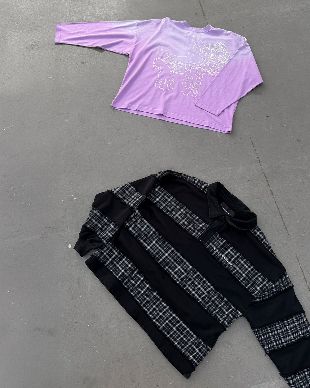 OUT OF THE OFFICE LONGSLEEVE PINK - pink graphic print longsleeve tee, flat lay with matching pieces - Cold Culture