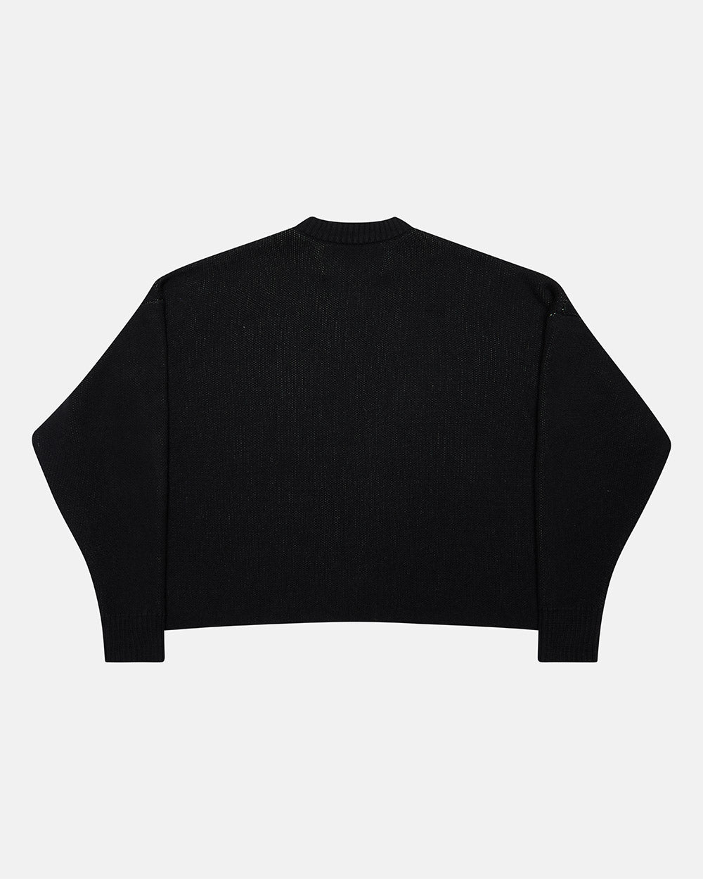 POISON KNIT BLACK AND GREEN - black graphic print knit sweater, back view - Cold Culture #packshot