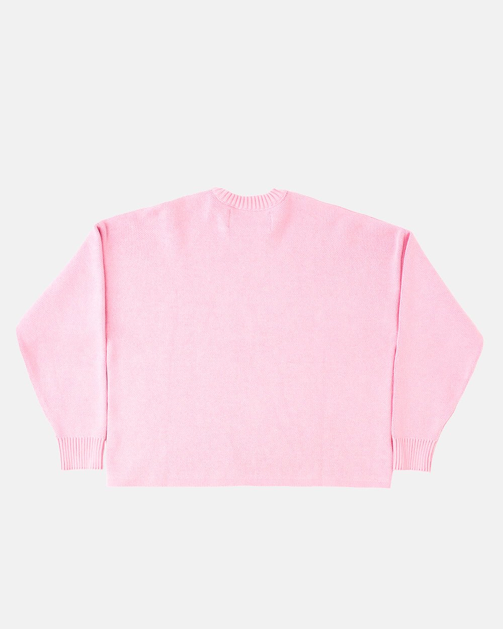 POISON KNIT PINK - pink scorpion print knit sweater, back view - Cold Culture #packshot