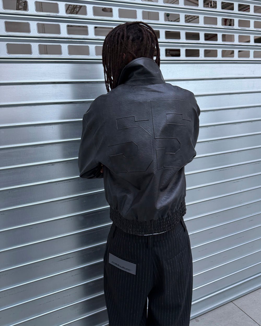 RACING JACKET BLACK - black leather jacket, street style shot - Cold Culture