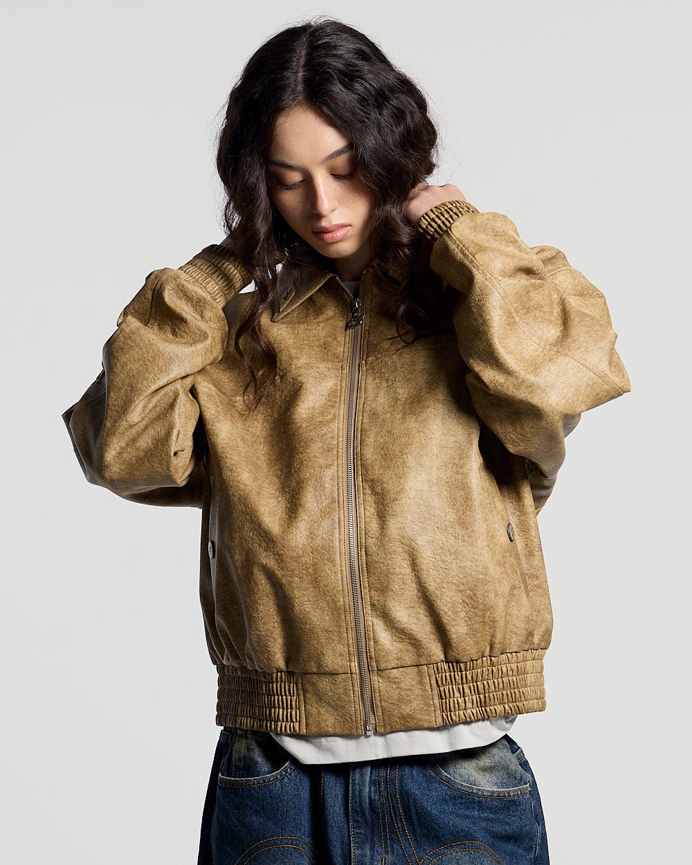 RACING LEATHER JACKET CREAM - Cold Culture #woman