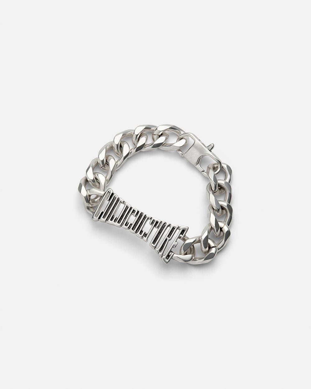 RAGE IN THE RING BRACELET SILVER - silver chain bracelet, flat lay - Cold Culture #packshot