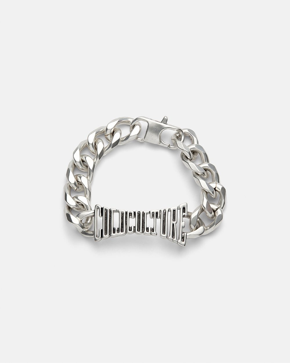RAGE IN THE RING BRACELET SILVER - silver chain bracelet, front view - Cold Culture #packshot