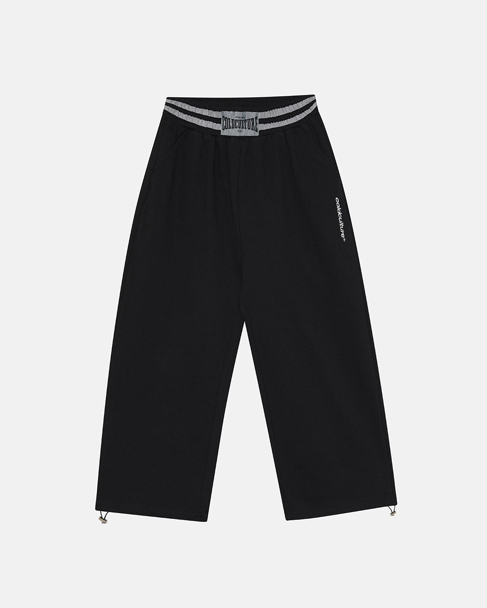 RAGE IN THE RING PANTS BLACK - black baggy sweatpants, front view - Cold Culture #packshot