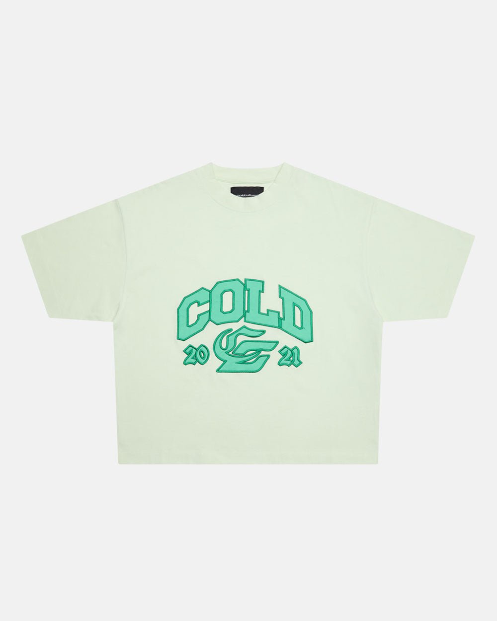 RELENTLESS TEE LIME - lime graphic print tee, front view - Cold Culture #packshot