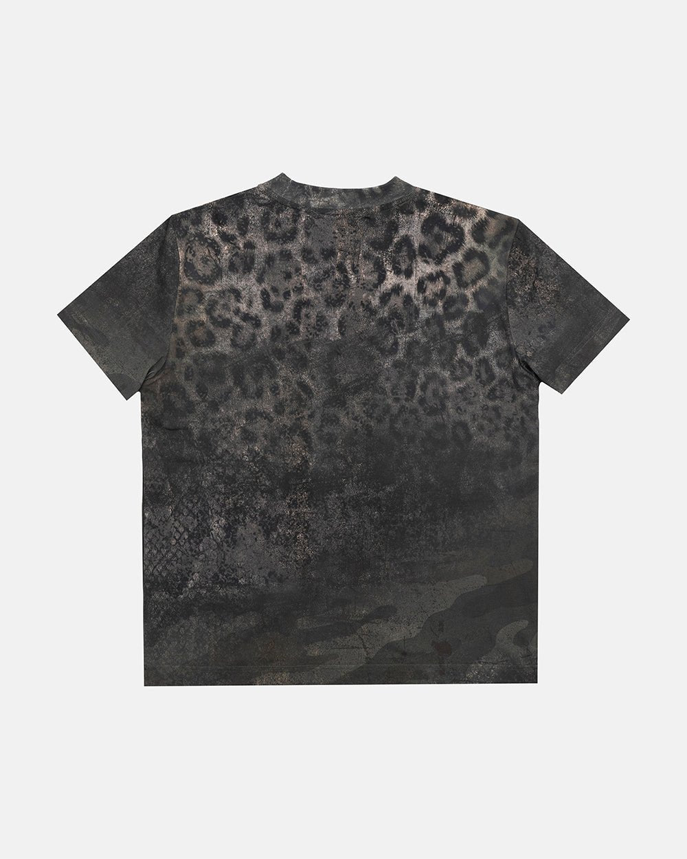 RICH FARMER TEE LEOPARD - washed leopard print tee, back view - Cold Culture #packshot