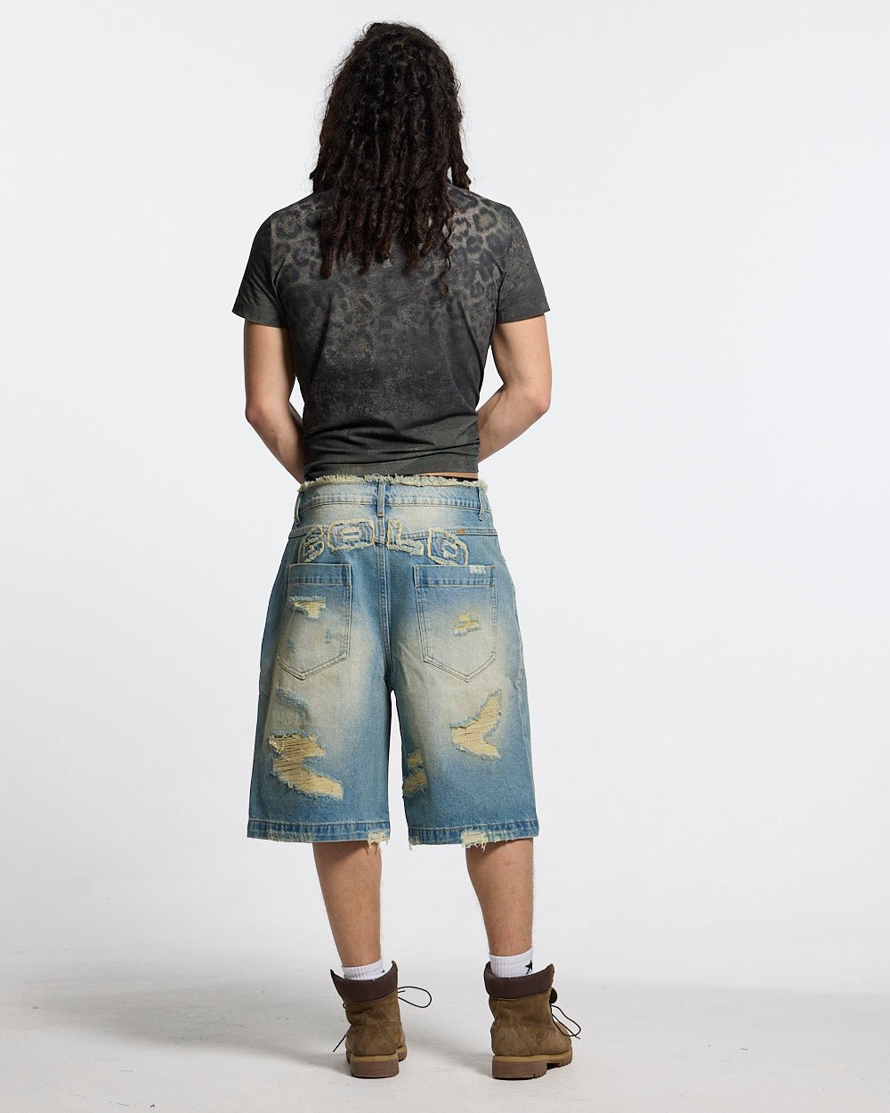 RICH FARMER TEE LEOPARD - washed leopard print tee, back view on male model - Cold Culture #man