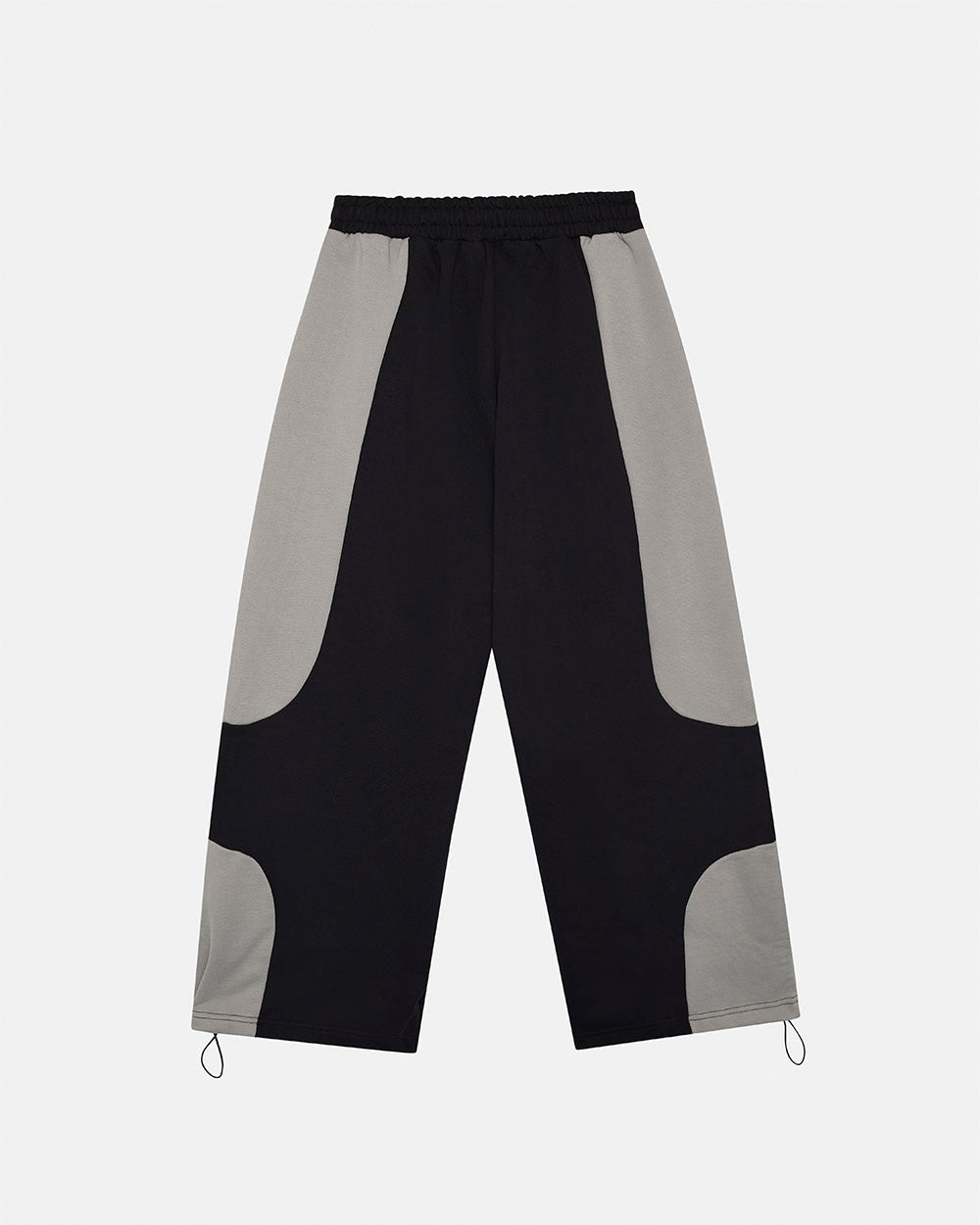 RIDER SWEATPANTS BLACK & GREY - black and grey paneled sweatpants, back view - Cold Culture #packshot