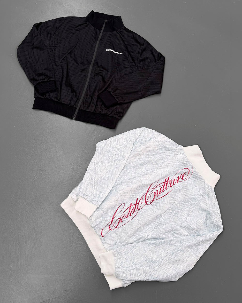 RIOT MESH JACKET BLACK - black mesh track jacket, flat lay - Cold Culture