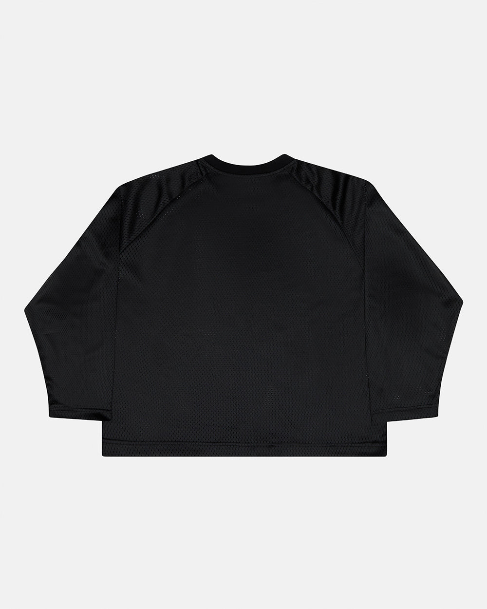 RIOT MESH LONGSLEEVE BLACK - black mesh longsleeve tee, back view - Cold Culture #packshot