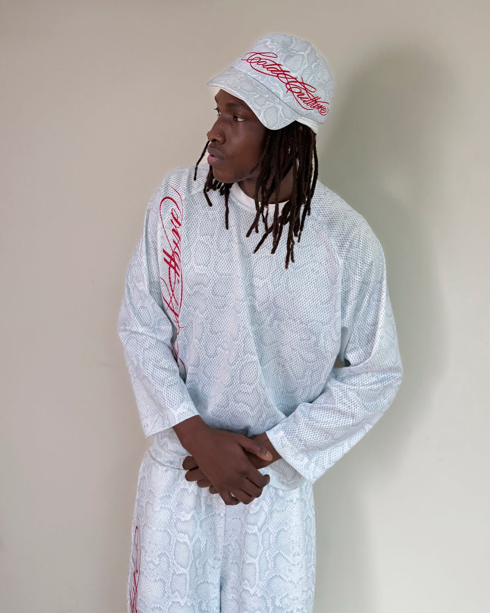 RIOT MESH LONGSLEEVE WHITE - white mesh longsleeve tee, street style shot - Cold Culture