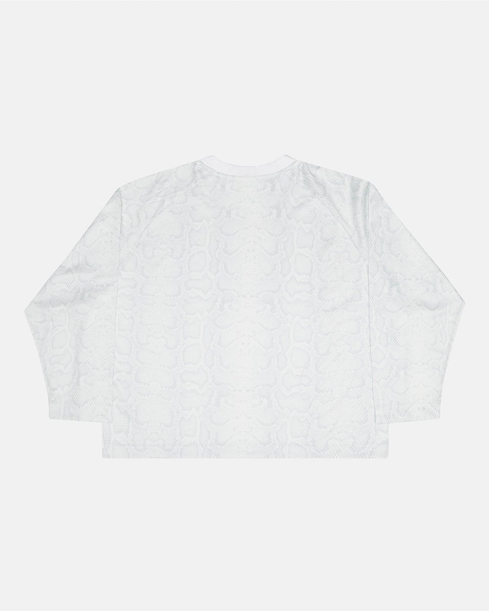 RIOT MESH LONGSLEEVE WHITE - white mesh longsleeve tee, back view - Cold Culture #packshot