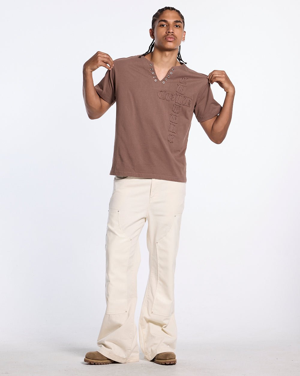 ROGUE CROSSED TEE BROWN - Cold Culture #man