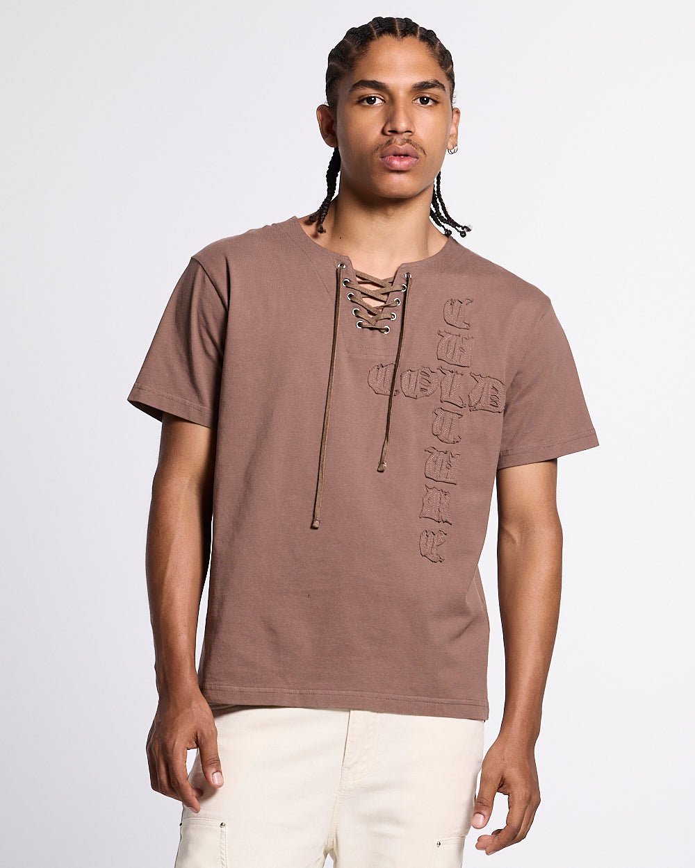 ROGUE CROSSED TEE BROWN - Cold Culture #man